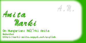 anita marki business card